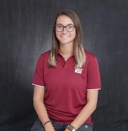 Female with maroon shirt