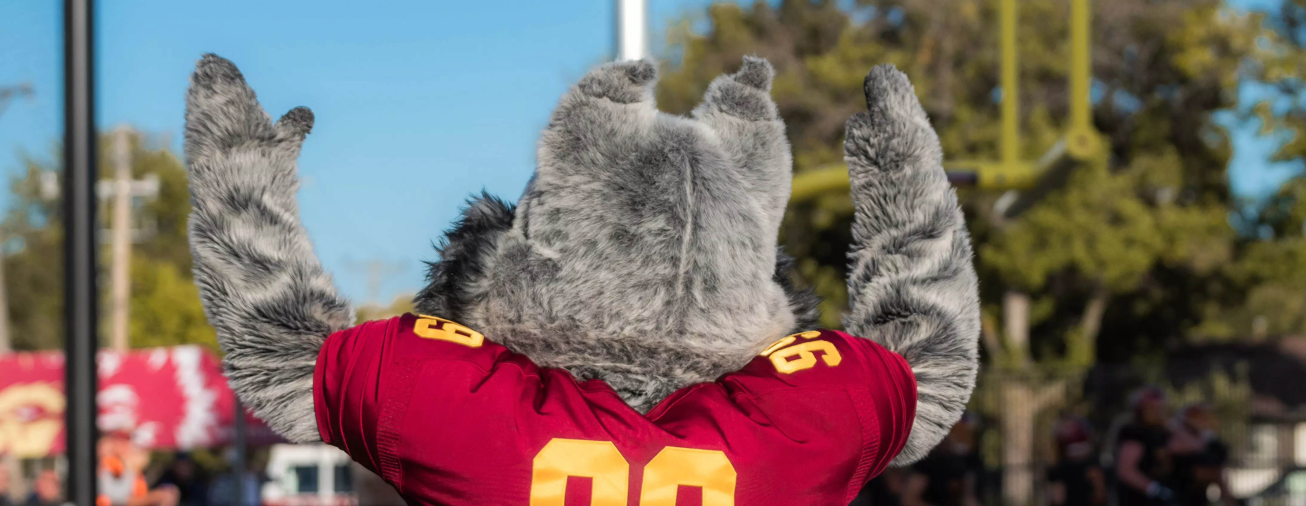 NSU Mascot Thunder signaling touchdown